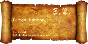 Burda Márton névjegykártya
