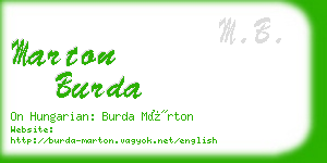 marton burda business card